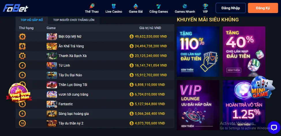 Ưu đãi nạp tiền cuối tuần s6s666 win